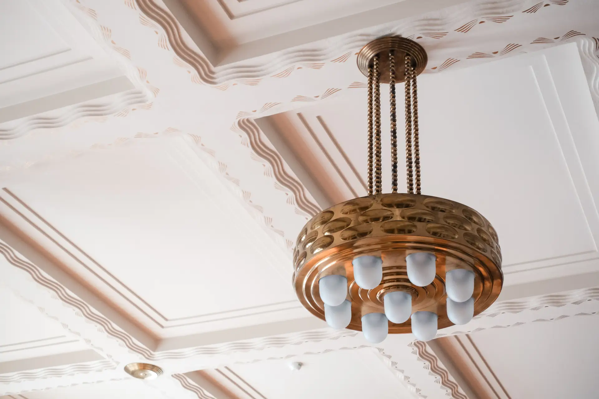 Detailed ceiling and architectural fixture craftsmanship