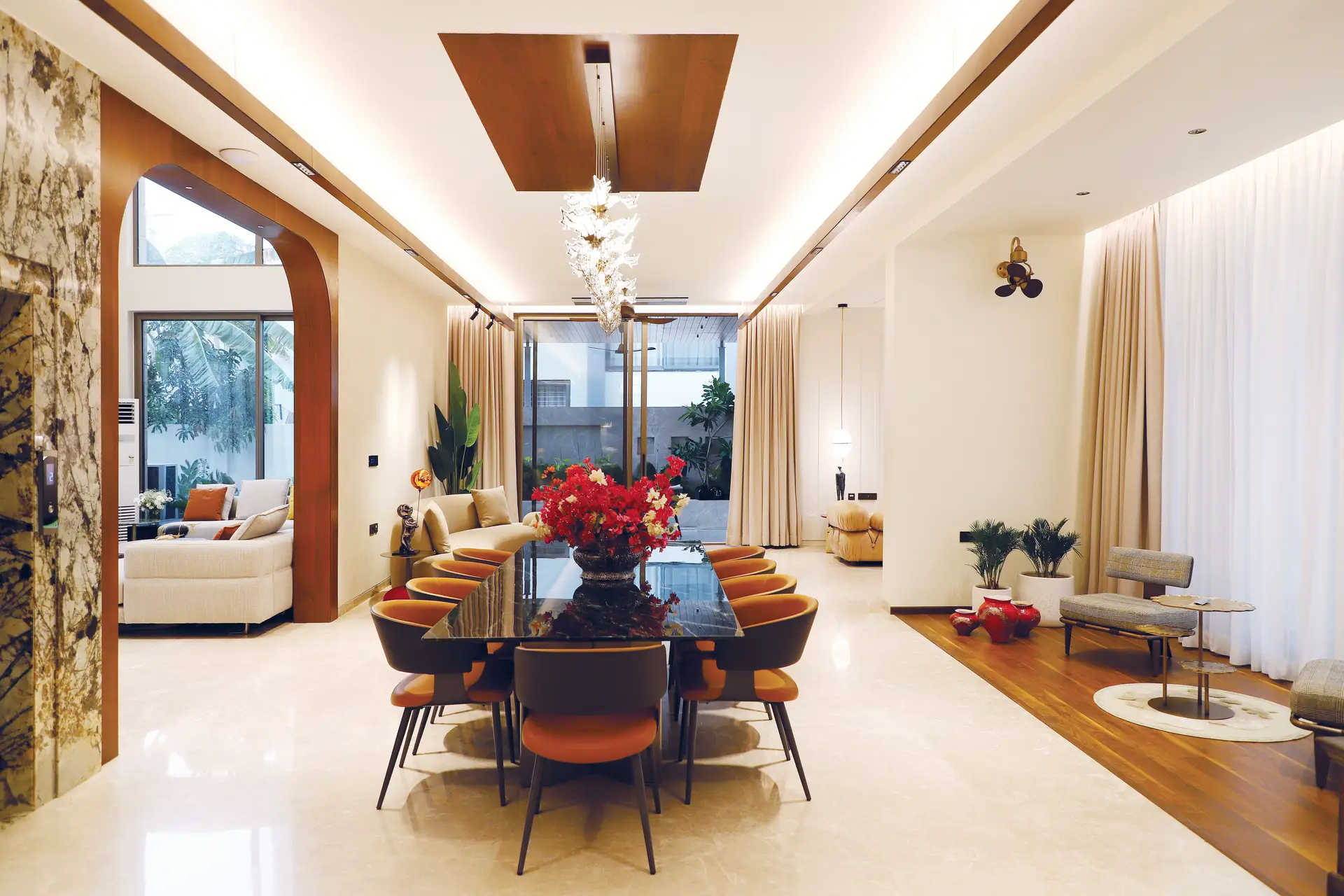 Matakana Monolith minimalist dining and architectural lighting